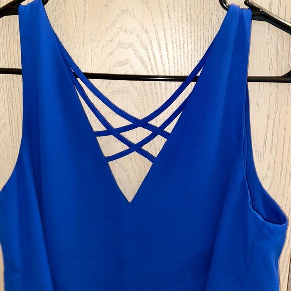 NWOT Express Criss Cross Back Blue Tank Top size XS - Picture 2 of 7